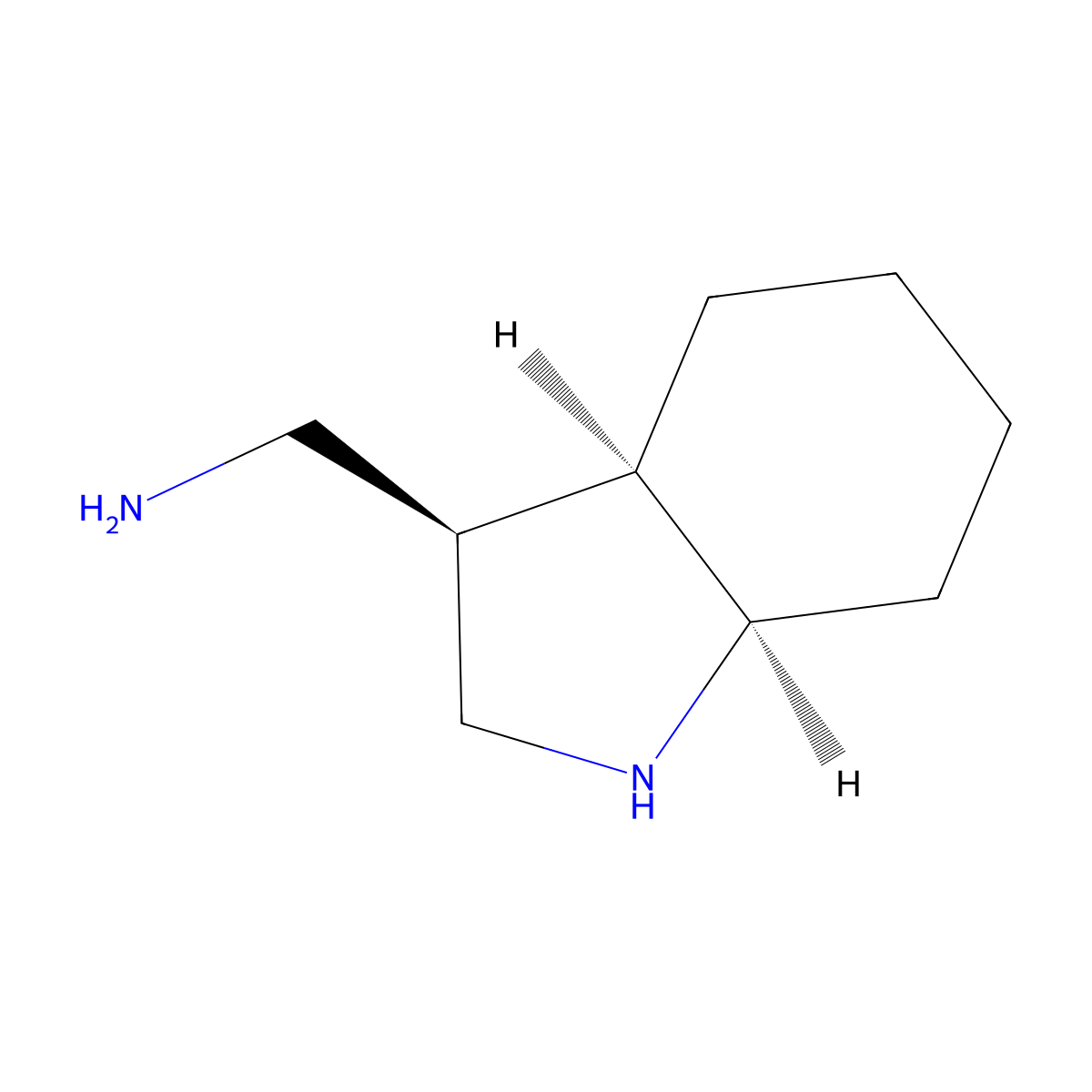 rac-1-[(3R,3aR,7aR)-octahydro-1H-indol-3-yl]methanamine molecular structure, CAS 2679939-95-6