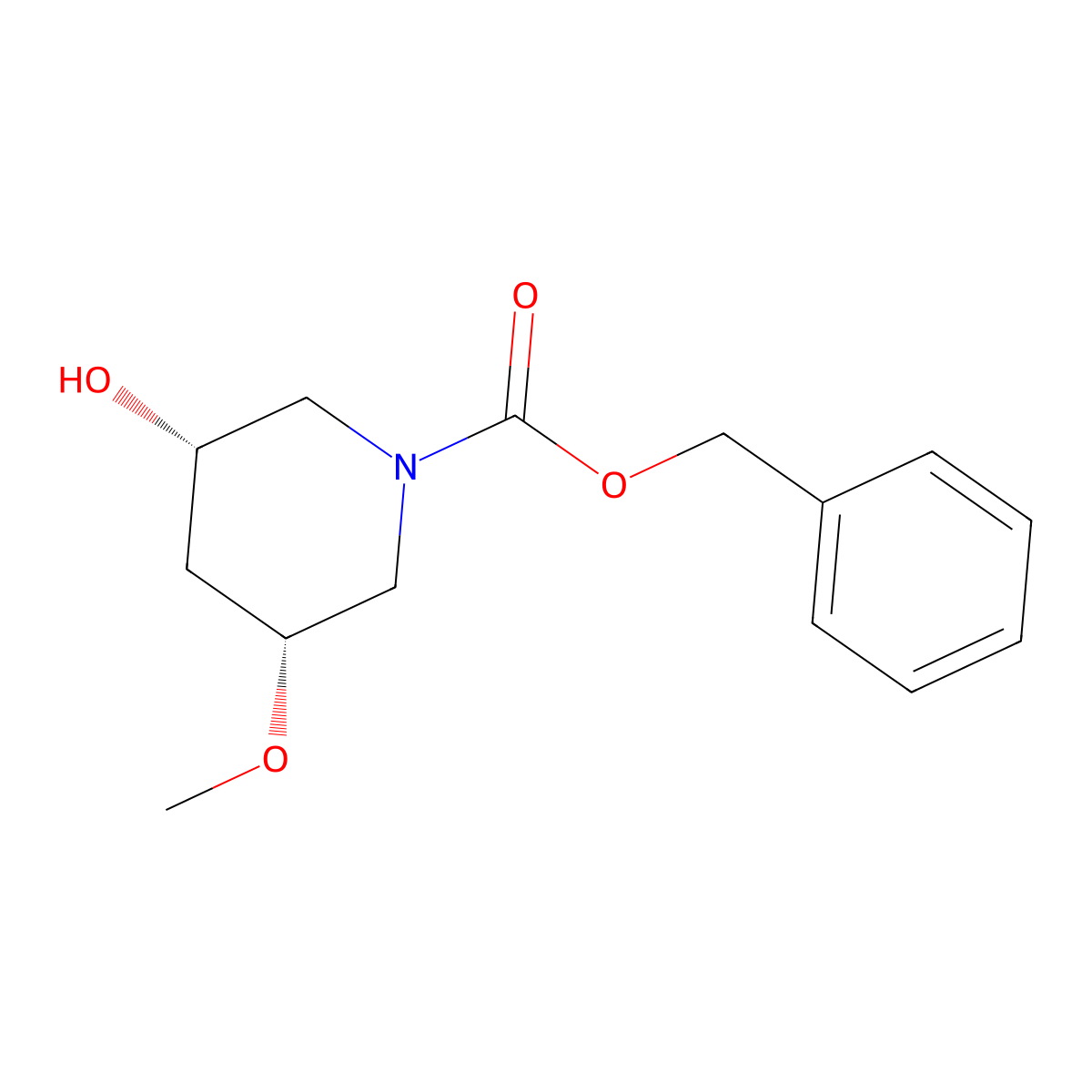 benzyl (3S,5R)-3-hydroxy-5-methoxypiperidine-1-carboxylate molecular structure, CAS 2679940-00-0
