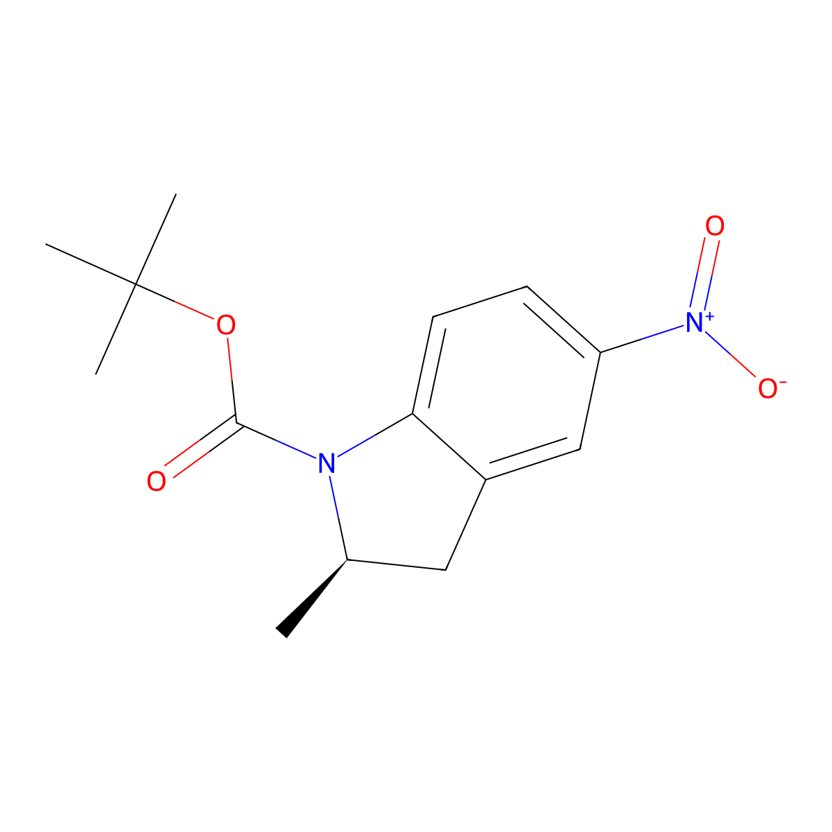 tert-butyl (2R)-2-methyl-5-nitro-2,3-dihydro-1H-indole-1-carboxylate molecular structure, CAS 2679940-03-3