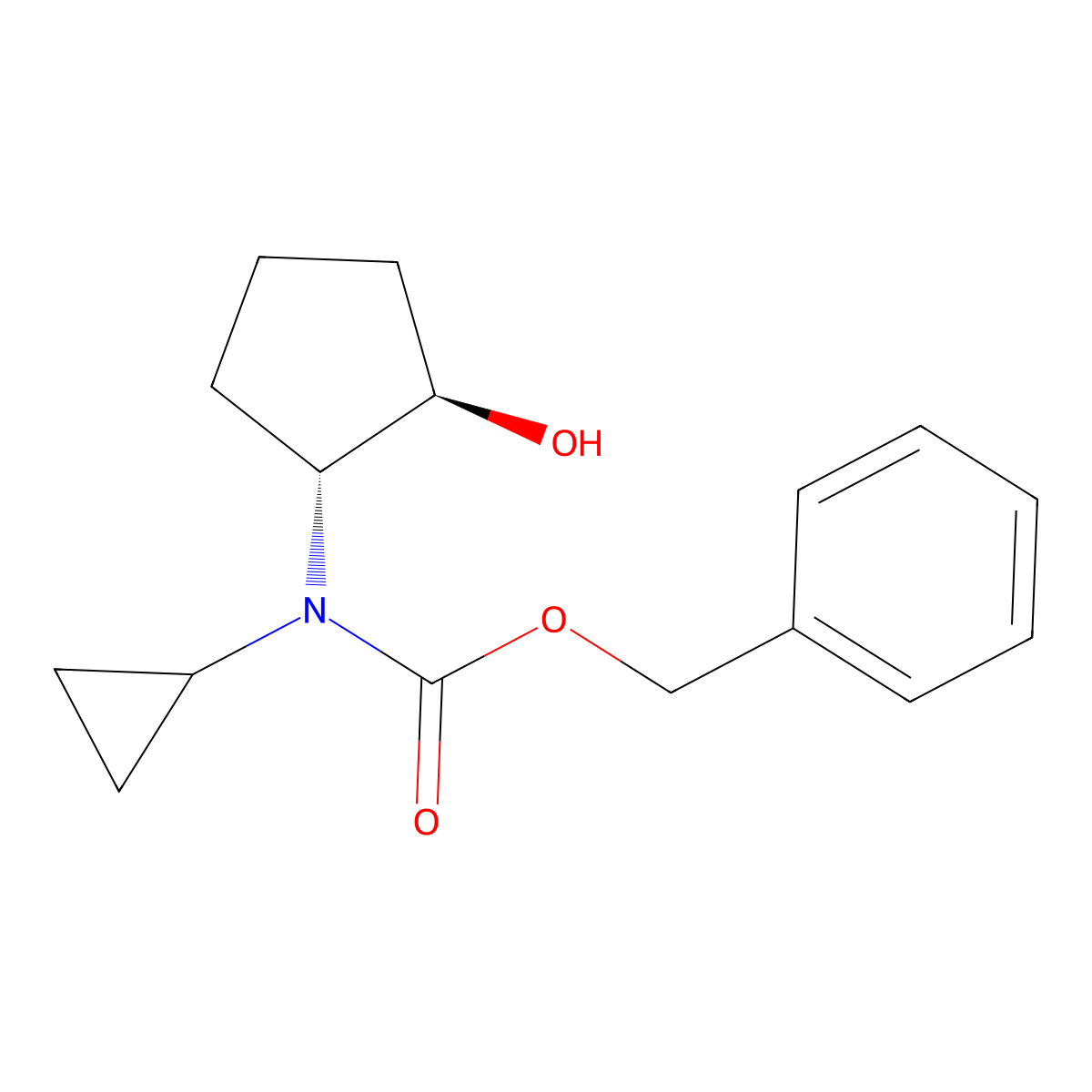 rac-benzyl N-cyclopropyl-N-[(1R,2R)-2-hydroxycyclopentyl]carbamate molecular structure, CAS 2679940-04-4