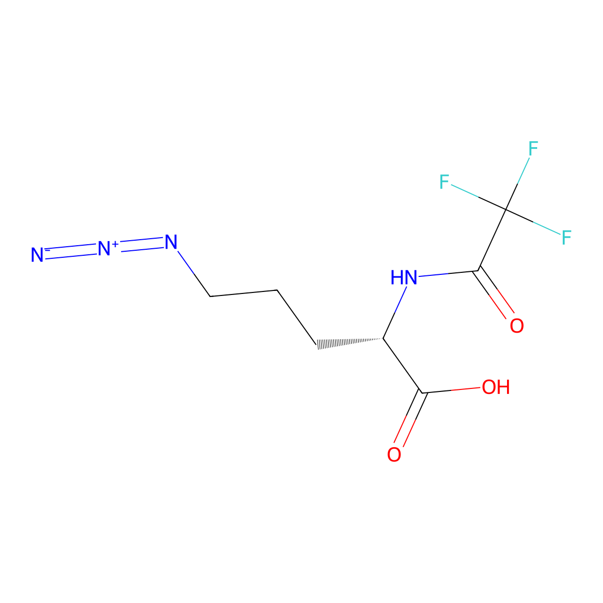 (2S)-5-azido-2-(2,2,2-trifluoroacetamido)pentanoic acid molecular structure, CAS 2679940-05-5