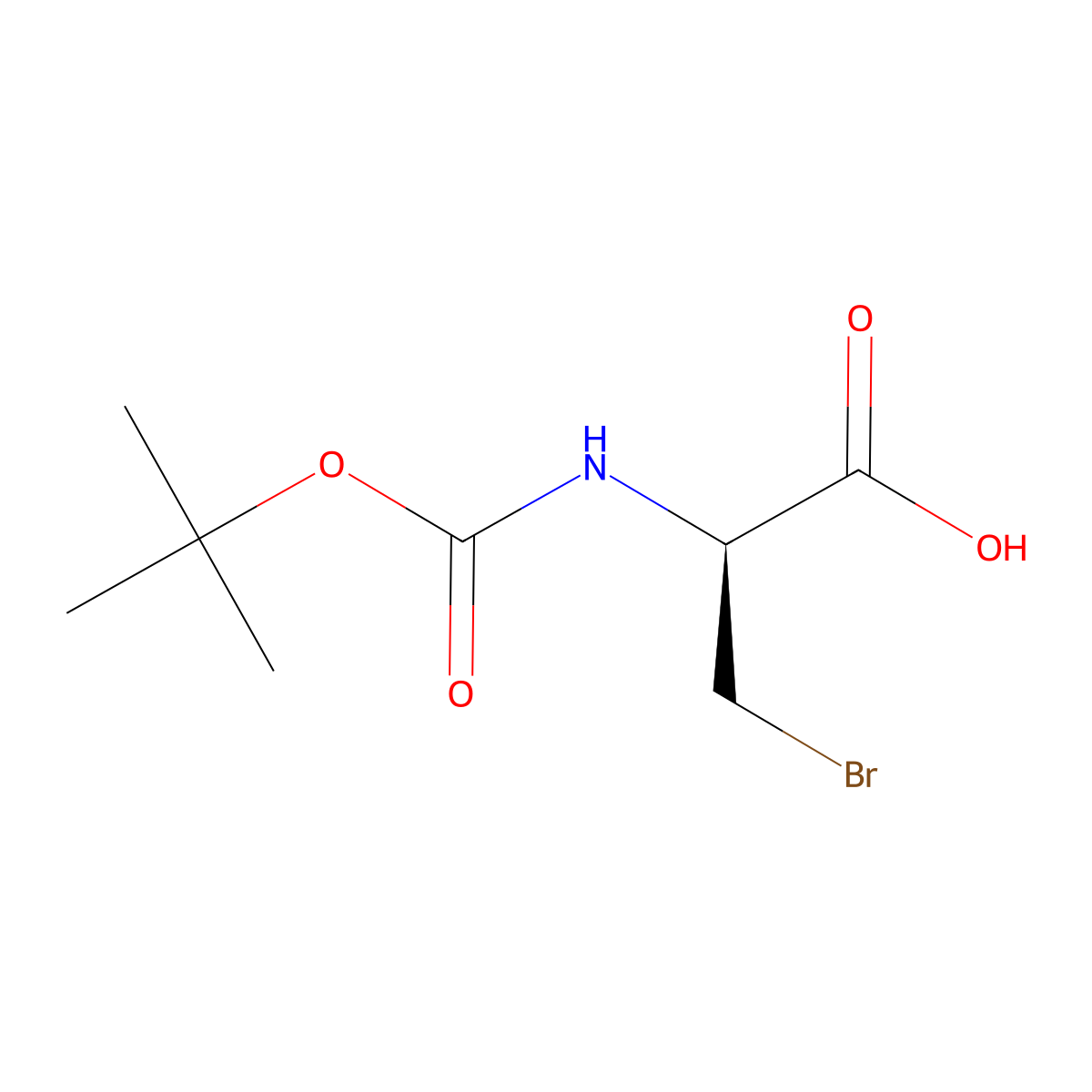 (2S)-3-bromo-2-{[(tert-butoxy)carbonyl]amino}propanoic acid molecular structure, CAS 2679940-08-8