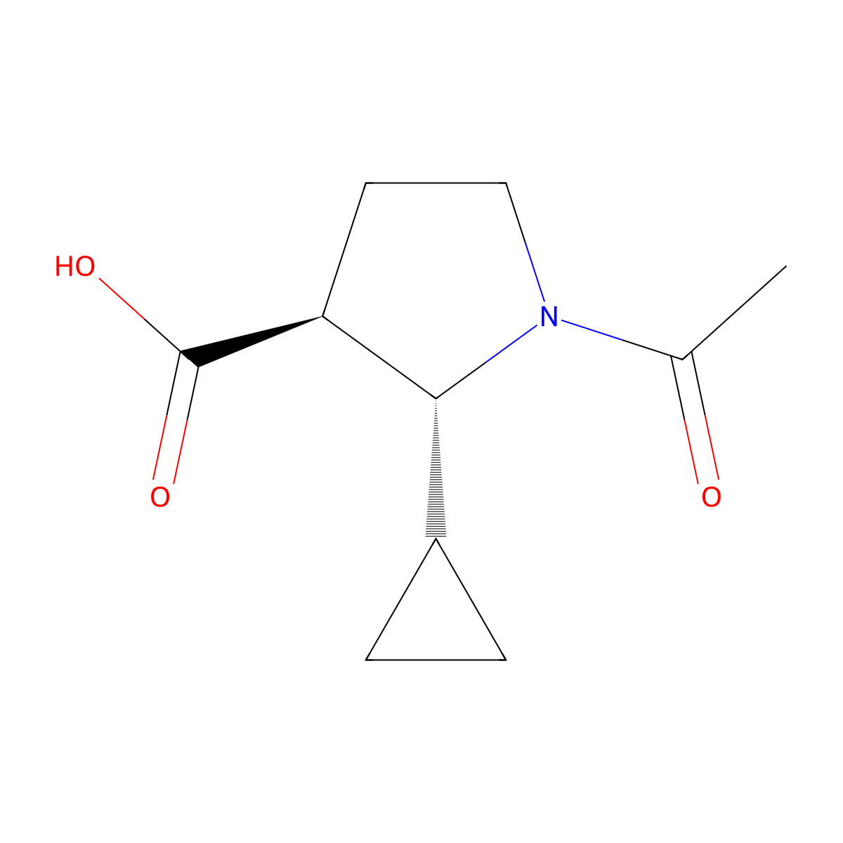 rac-(2R,3S)-1-acetyl-2-cyclopropylpyrrolidine-3-carboxylic acid molecular structure, CAS 2679940-09-9