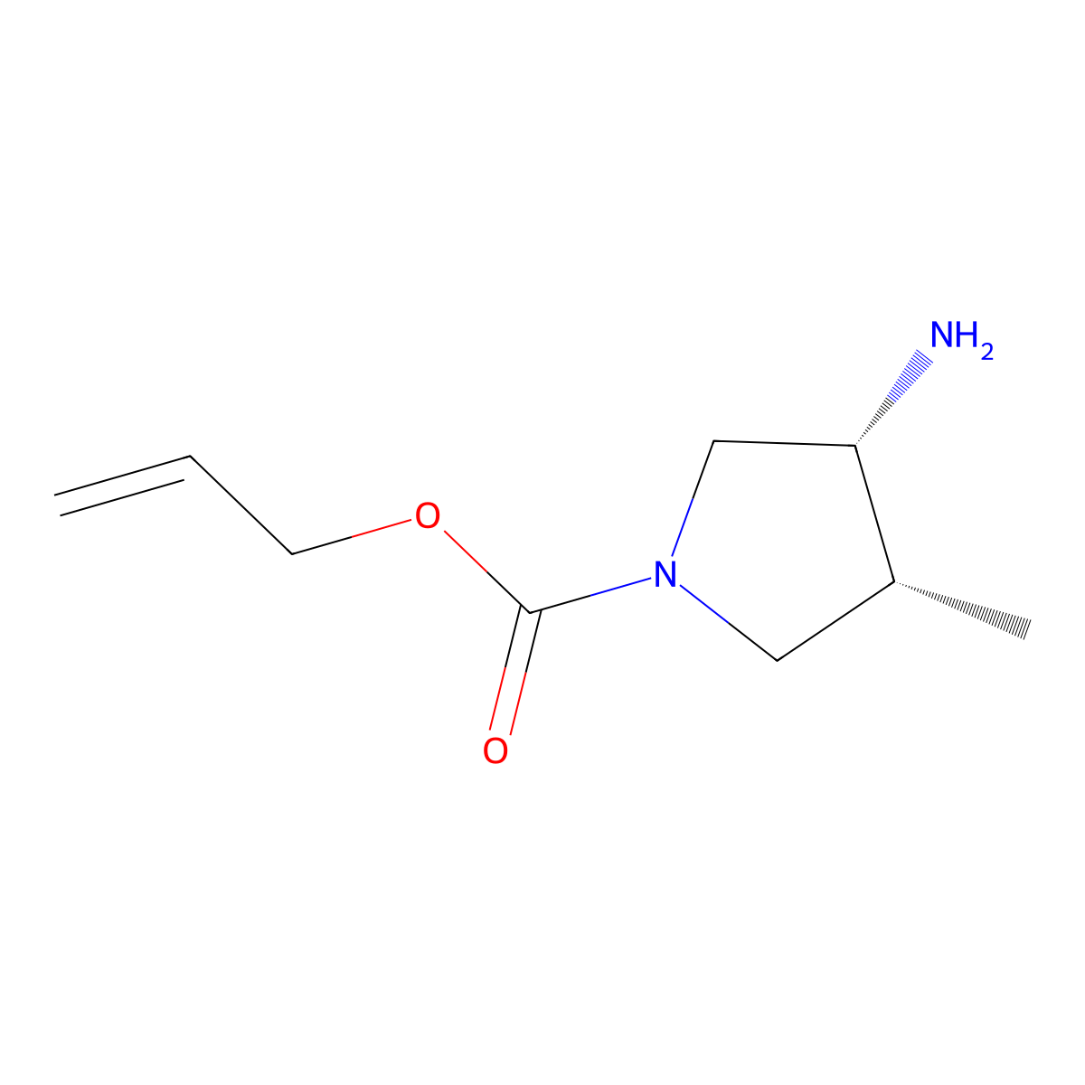 rac-prop-2-en-1-yl (3R,4R)-3-amino-4-methylpyrrolidine-1-carboxylate molecular structure, CAS 2679940-14-6