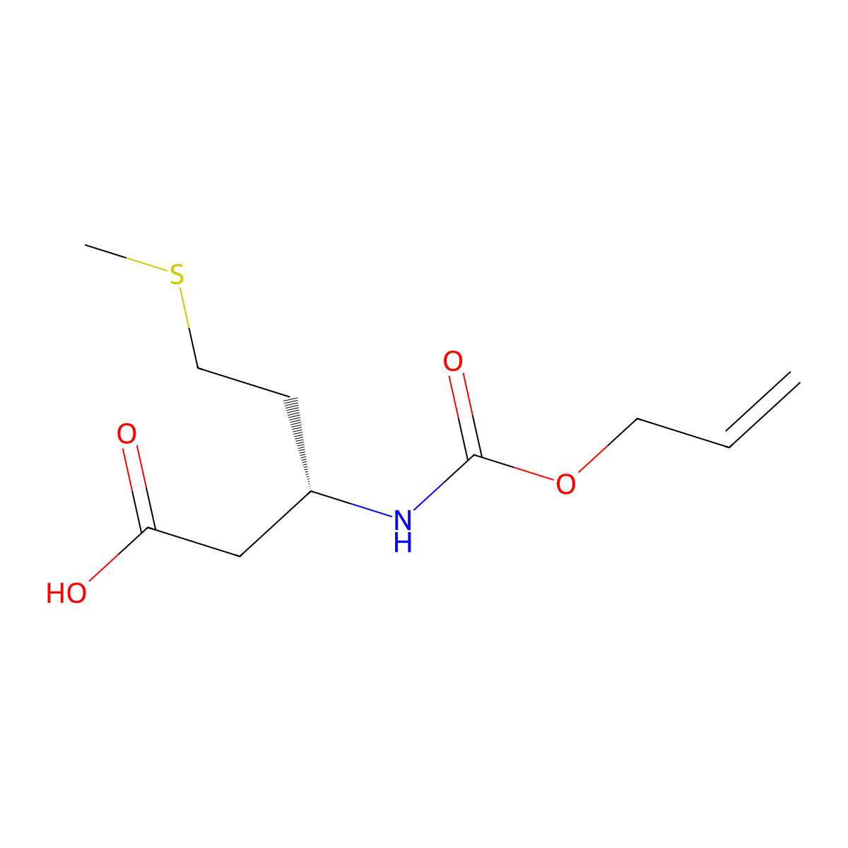 (3R)-5-(methylsulfanyl)-3-{[(prop-2-en-1-yloxy)carbonyl]amino}pentanoic acid molecular structure, CAS 2679940-25-9