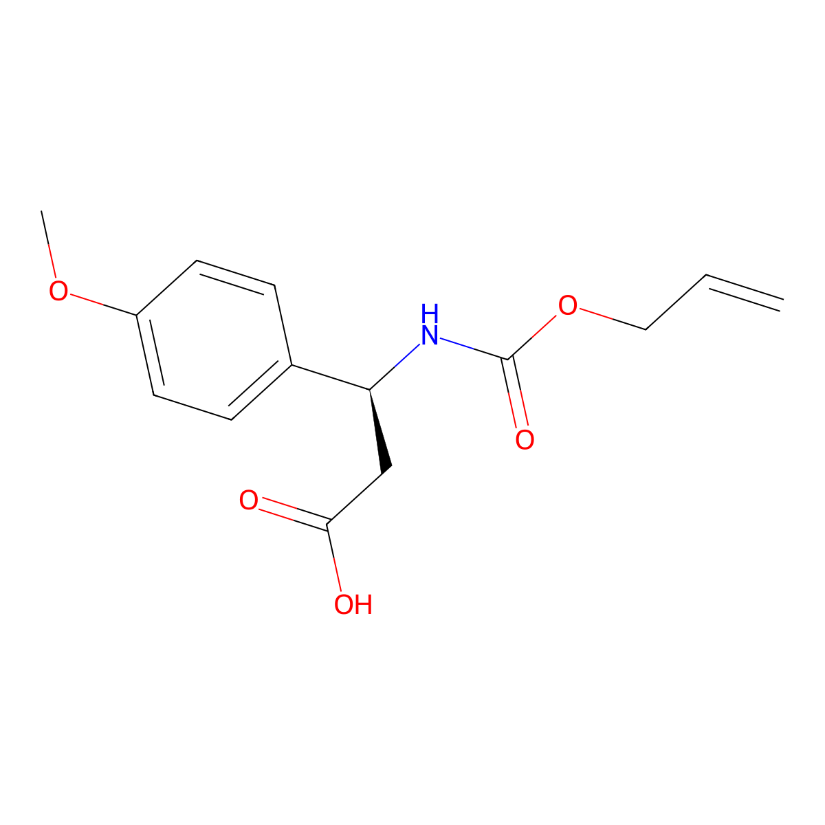 (3S)-3-(4-methoxyphenyl)-3-{[(prop-2-en-1-yloxy)carbonyl]amino}propanoic acid molecular structure, CAS 2679940-30-6