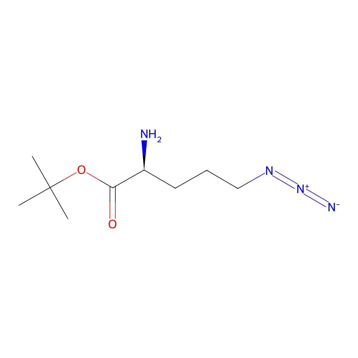 tert-butyl (2S)-2-amino-5-azidopentanoate molecular structure, CAS 2679940-34-0