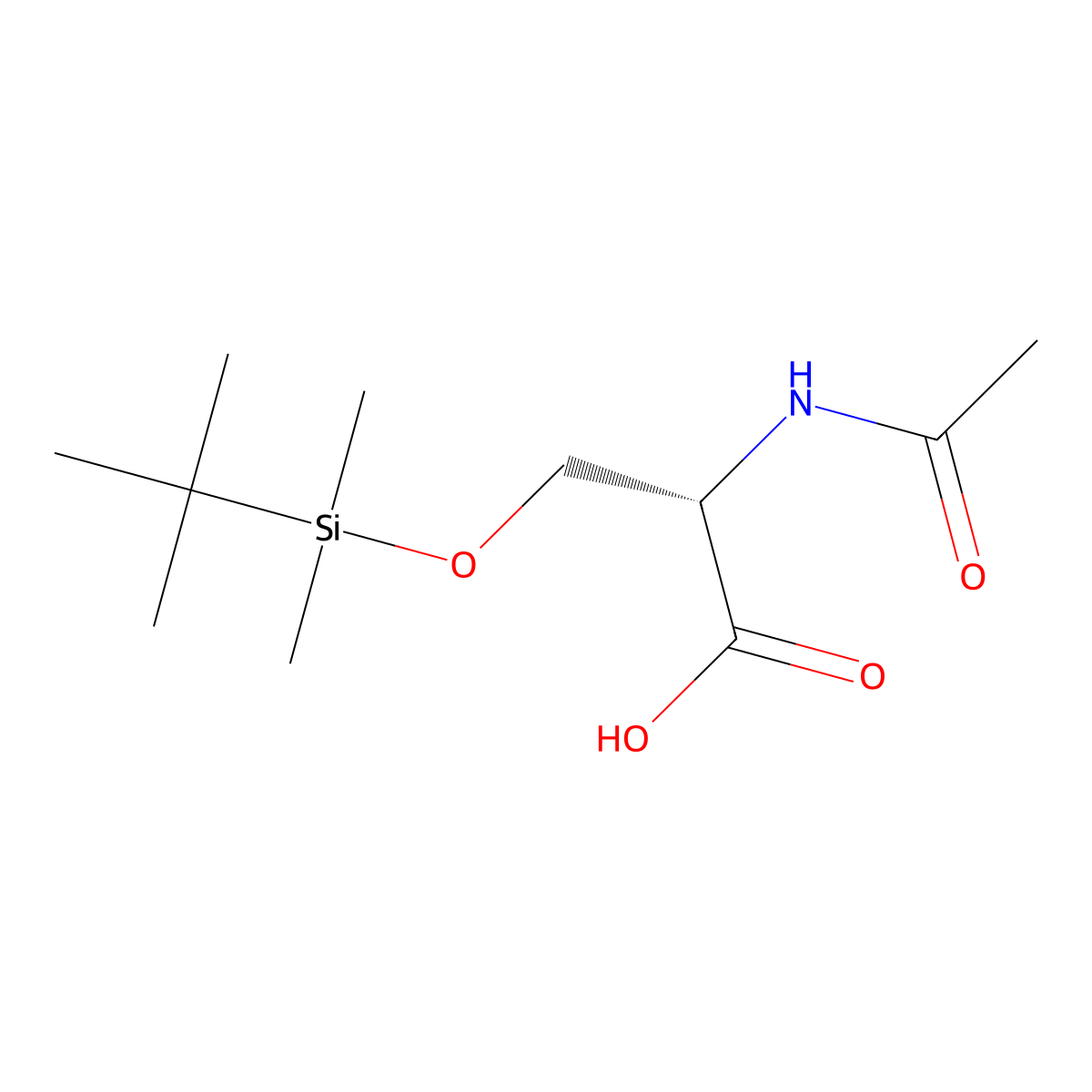 (2S)-3-[(tert-butyldimethylsilyl)oxy]-2-acetamidopropanoic acid molecular structure, CAS 2679940-42-0