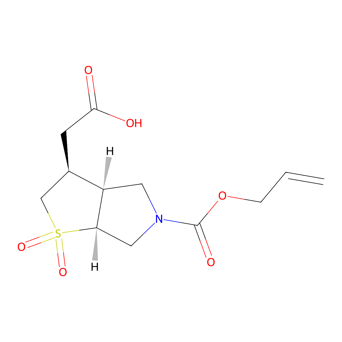 rac-2-[(3R,3aR,6aR)-1,1-dioxo-5-[(prop-2-en-1-yloxy)carbonyl]-hexahydro-2H-1lambda6-thieno[2,3-c]pyrrol-3-yl]acetic acid molecular structure, CAS 2679940-49-7