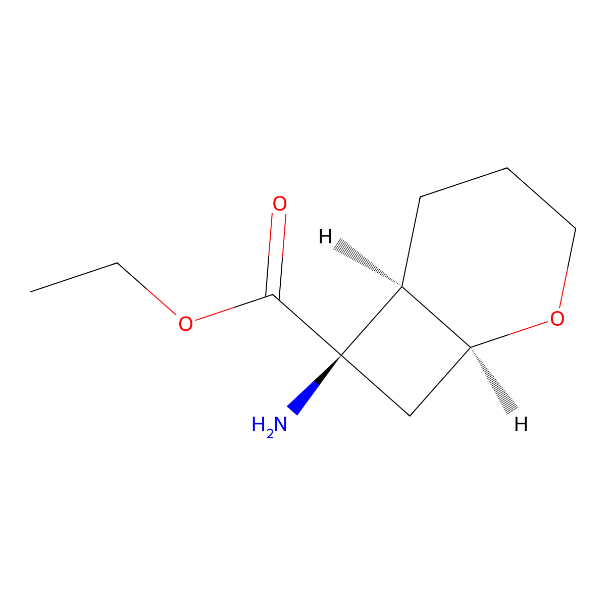 rac-ethyl (1R,6S,7S)-7-amino-2-oxabicyclo[4.2.0]octane-7-carboxylate molecular structure, CAS 2679940-55-5