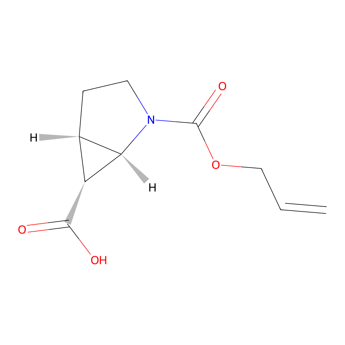 rac-(1R,5R,6R)-2-[(prop-2-en-1-yloxy)carbonyl]-2-azabicyclo[3.1.0]hexane-6-carboxylic acid molecular structure, CAS 2679940-60-2
