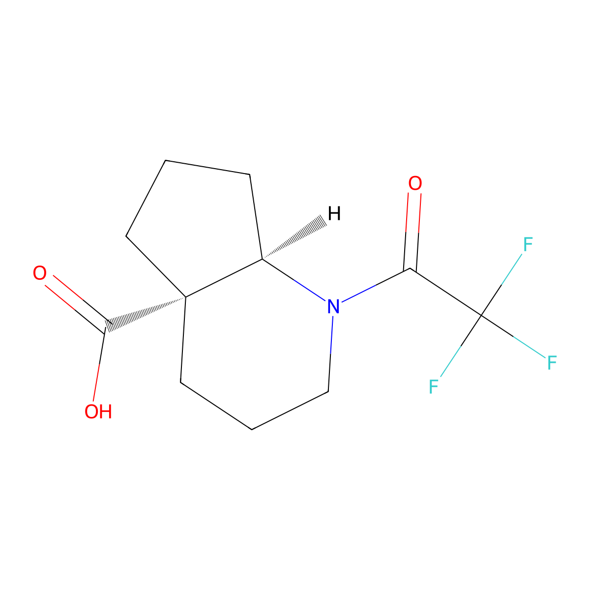 rac-(4aR,7aS)-1-(trifluoroacetyl)-octahydro-1H-cyclopenta[b]pyridine-4a-carboxylic acid molecular structure, CAS 2679940-62-4