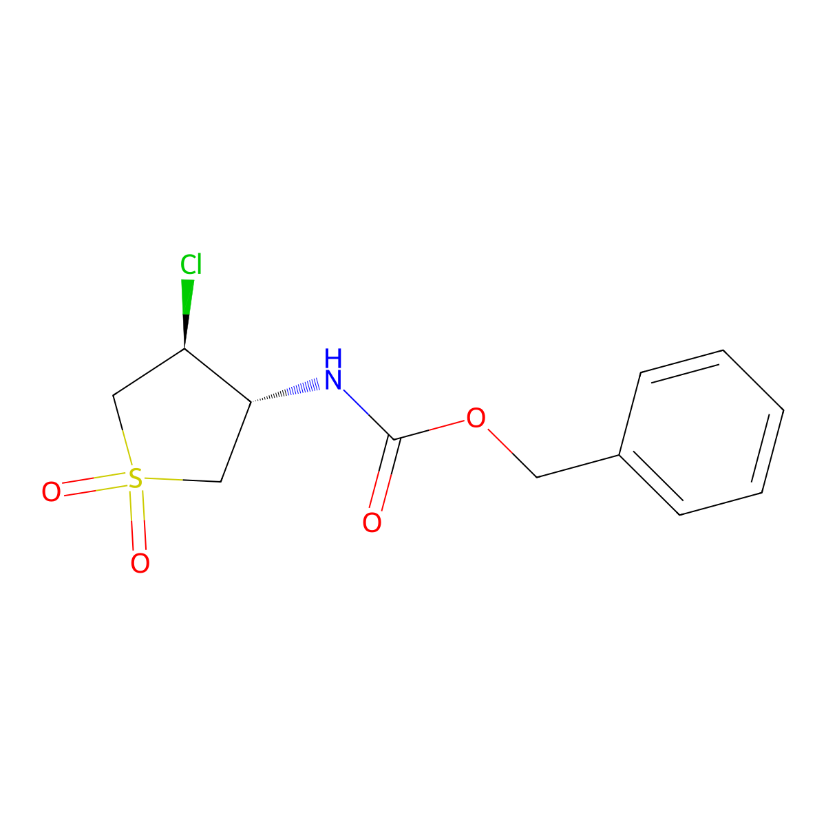 rac-benzyl N-[(3R,4S)-4-chloro-1,1-dioxo-1lambda6-thiolan-3-yl]carbamate molecular structure, CAS 2679940-63-5