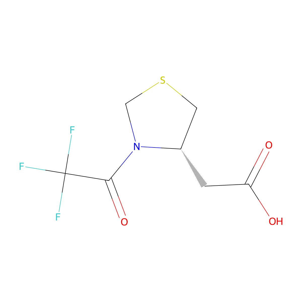2-[(4S)-3-(2,2,2-trifluoroacetyl)-1,3-thiazolidin-4-yl]acetic acid molecular structure, CAS 2679940-66-8