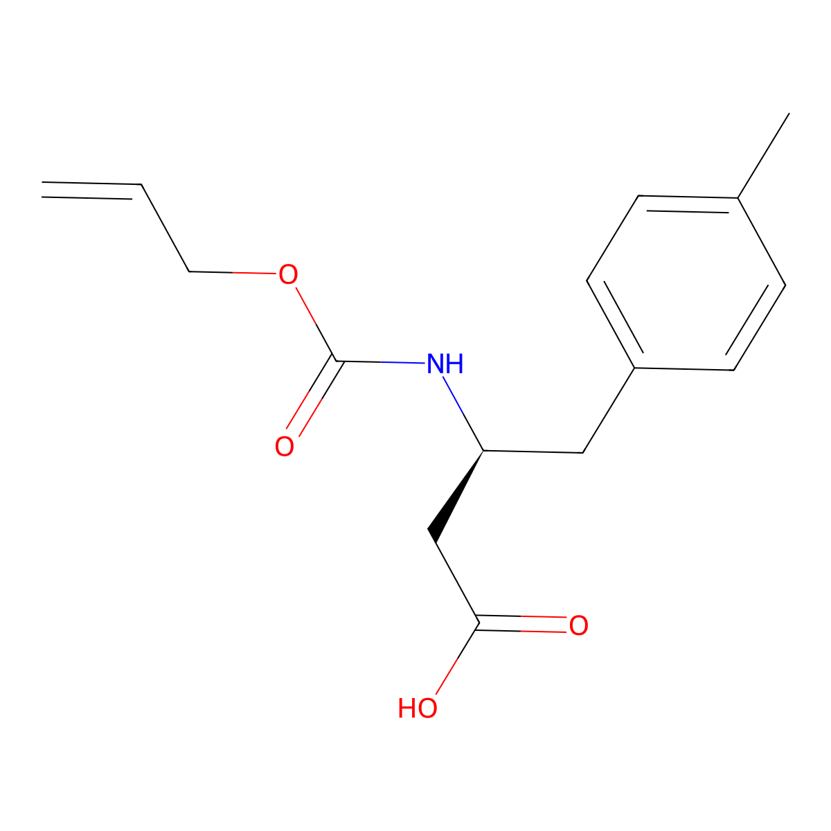 (3S)-4-(4-methylphenyl)-3-{[(prop-2-en-1-yloxy)carbonyl]amino}butanoic acid molecular structure, CAS 2679940-71-5