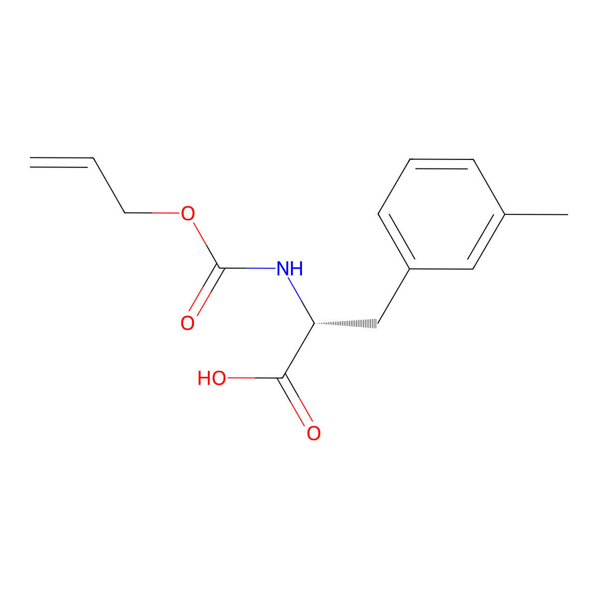 (2R)-3-(3-methylphenyl)-2-{[(prop-2-en-1-yloxy)carbonyl]amino}propanoic acid molecular structure, CAS 2679940-82-8