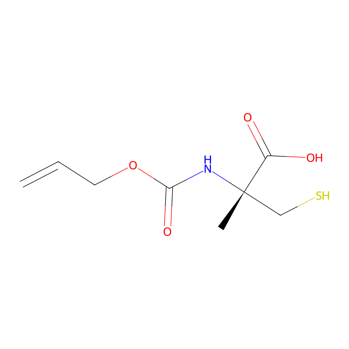 (2R)-2-methyl-2-{[(prop-2-en-1-yloxy)carbonyl]amino}-3-sulfanylpropanoic acid molecular structure, CAS 2679940-83-9
