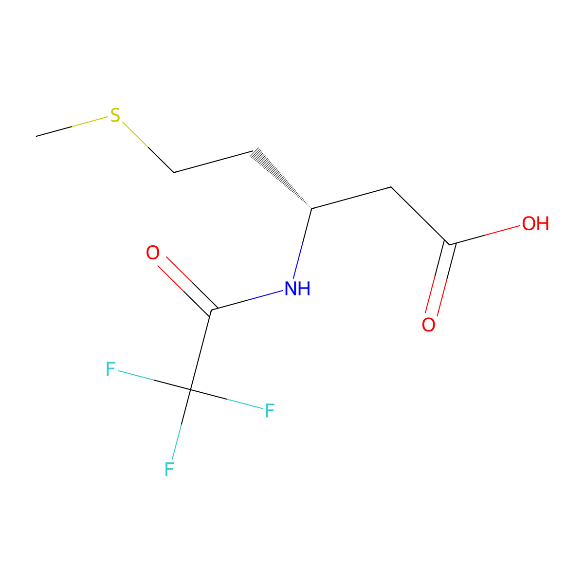 (3S)-5-(methylsulfanyl)-3-(2,2,2-trifluoroacetamido)pentanoic acid molecular structure, CAS 2679941-00-3