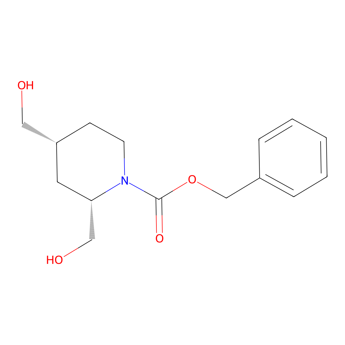 rac-benzyl (2R,4S)-2,4-bis(hydroxymethyl)piperidine-1-carboxylate molecular structure, CAS 2679941-01-4