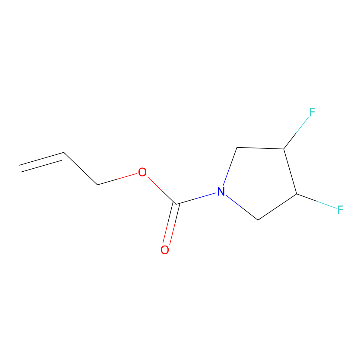 prop-2-en-1-yl (3R,4S)-3,4-difluoropyrrolidine-1-carboxylate molecular structure, CAS 2679941-02-5