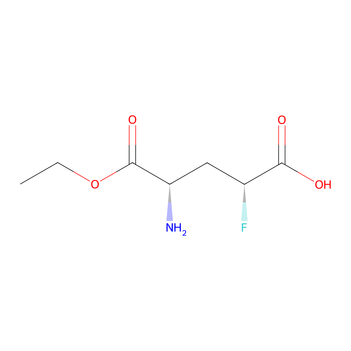 (2R,4S)-4-amino-5-ethoxy-2-fluoro-5-oxopentanoic acid molecular structure, CAS 2679941-09-2