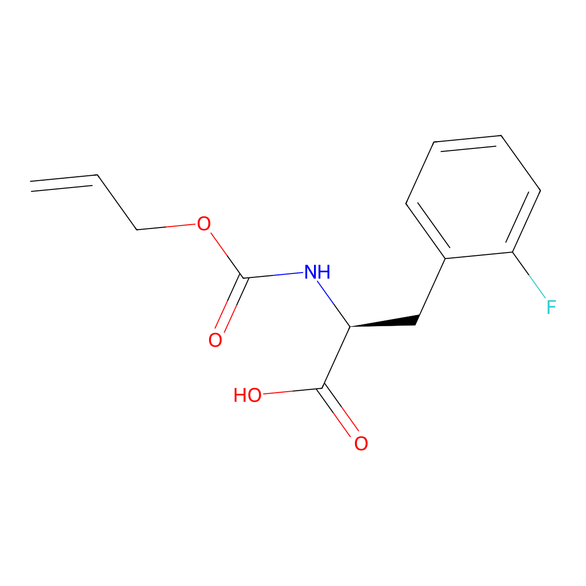 (2S)-3-(2-fluorophenyl)-2-{[(prop-2-en-1-yloxy)carbonyl]amino}propanoic acid molecular structure, CAS 2679941-13-8