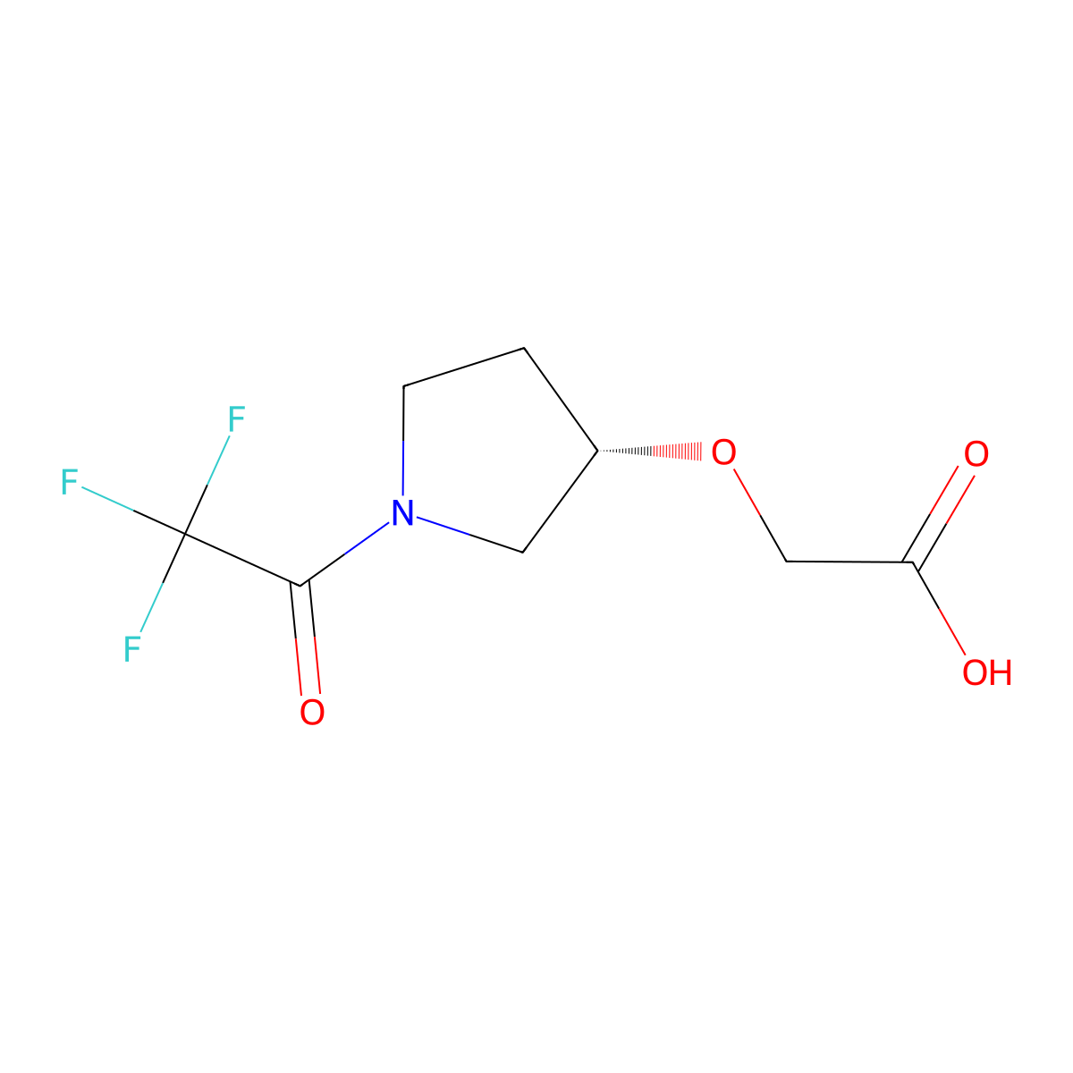 2-{[(3S)-1-(trifluoroacetyl)pyrrolidin-3-yl]oxy}acetic acid molecular structure, CAS 2679941-25-2