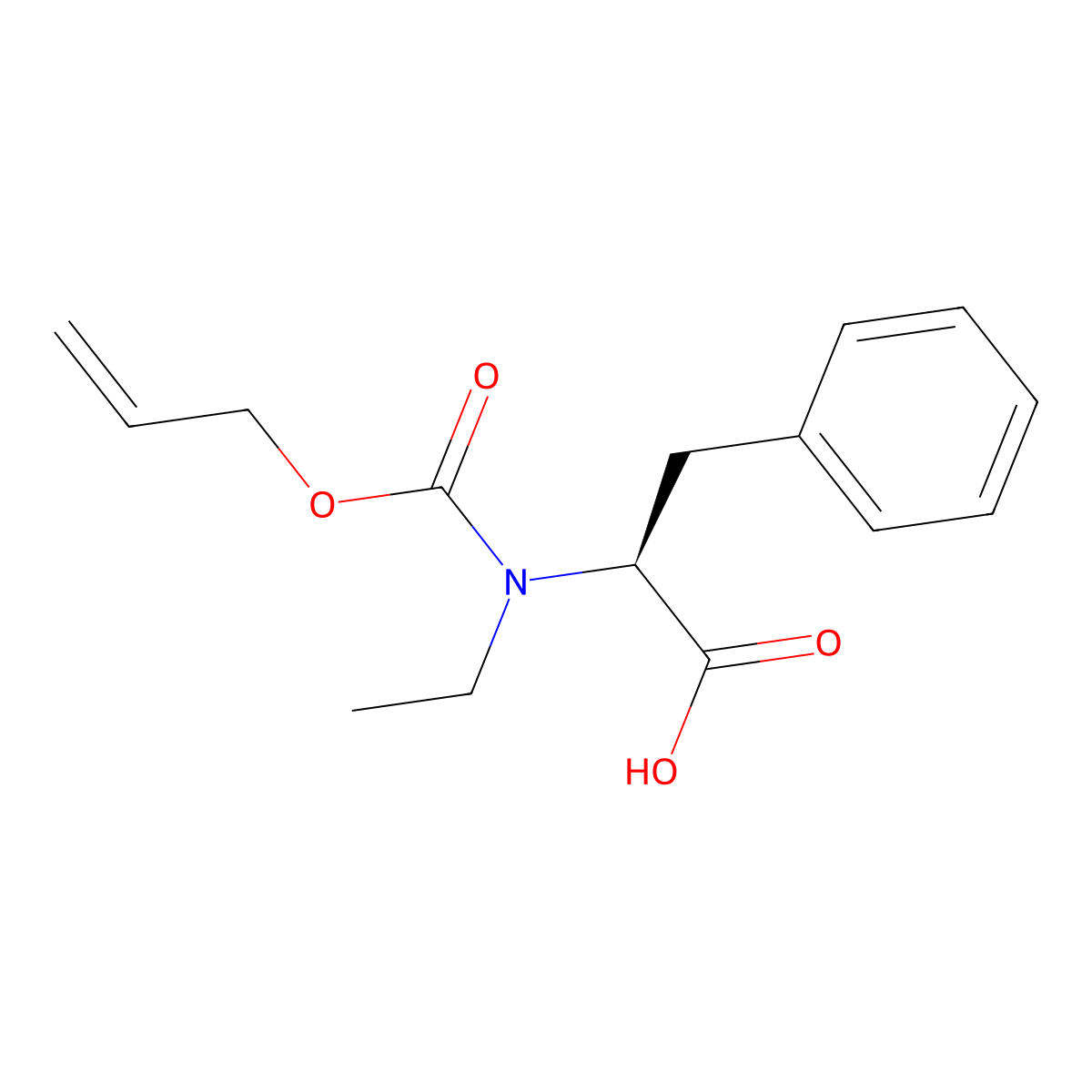 (2S)-2-{ethyl[(prop-2-en-1-yloxy)carbonyl]amino}-3-phenylpropanoic acid molecular structure, CAS 2679941-26-3
