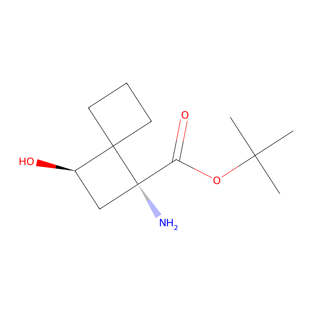 rac-tert-butyl (1R,3R)-1-amino-3-hydroxyspiro[3.3]heptane-1-carboxylate molecular structure, CAS 2679941-28-5