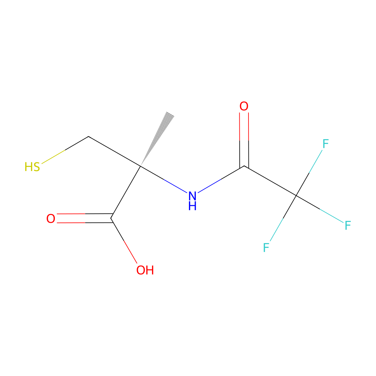 (2S)-2-methyl-3-sulfanyl-2-(2,2,2-trifluoroacetamido)propanoic acid molecular structure, CAS 2679941-32-1