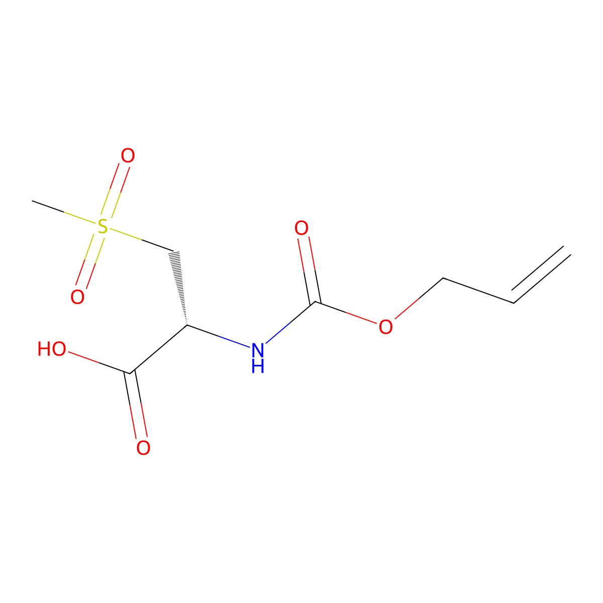 (2R)-3-methanesulfonyl-2-{[(prop-2-en-1-yloxy)carbonyl]amino}propanoic acid molecular structure, CAS 2679941-34-3