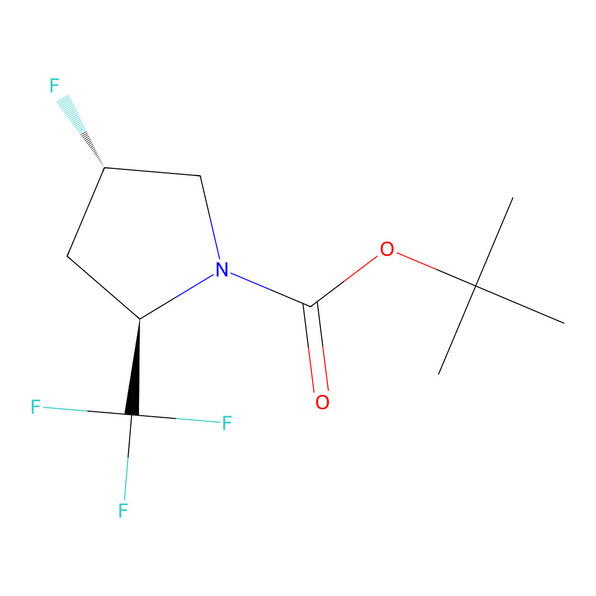 tert-butyl (2R,4S)-4-fluoro-2-(trifluoromethyl)pyrrolidine-1-carboxylate molecular structure, CAS 2679941-38-7