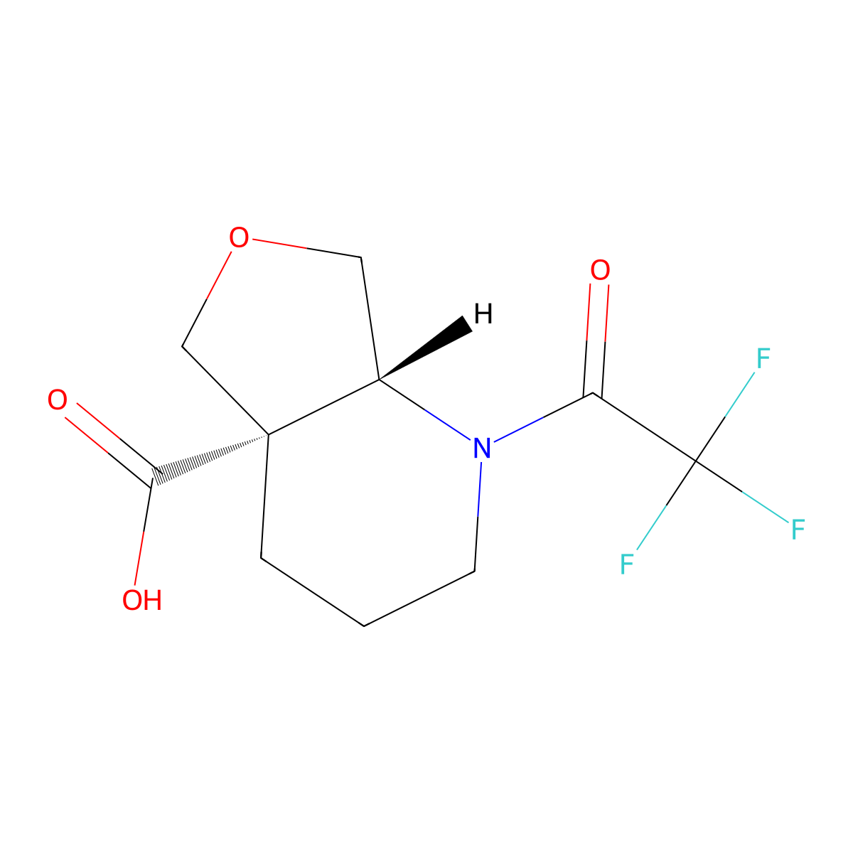 rac-(4aR,7aS)-1-(2,2,2-trifluoroacetyl)-octahydrofuro[3,4-b]pyridine-4a-carboxylic acid molecular structure, CAS 2679941-50-3