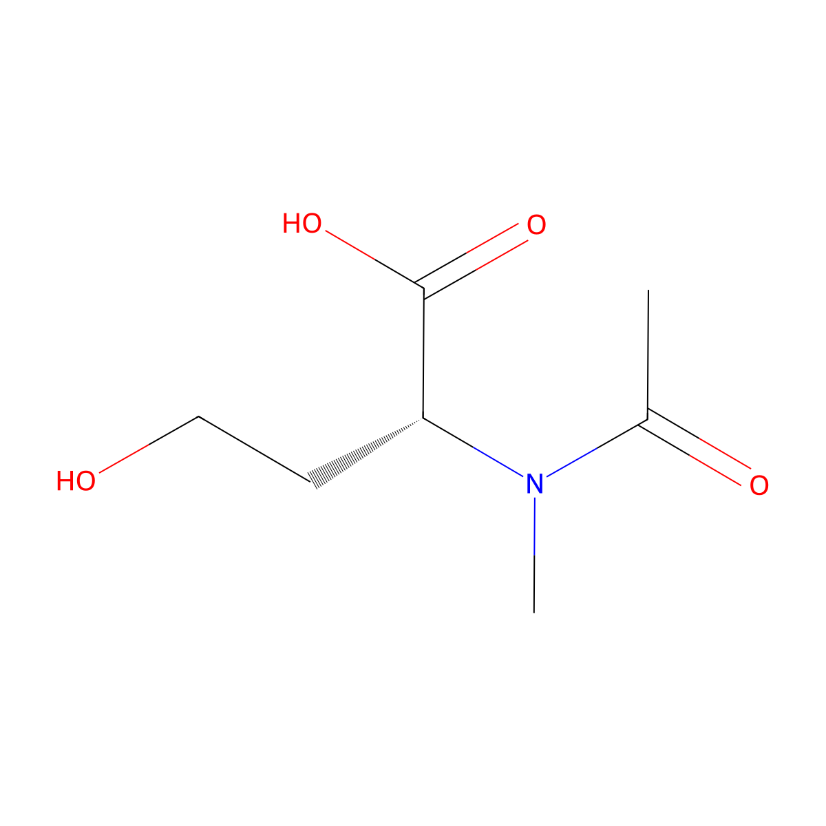 (2R)-4-hydroxy-2-(N-methylacetamido)butanoic acid molecular structure, CAS 2679941-60-5
