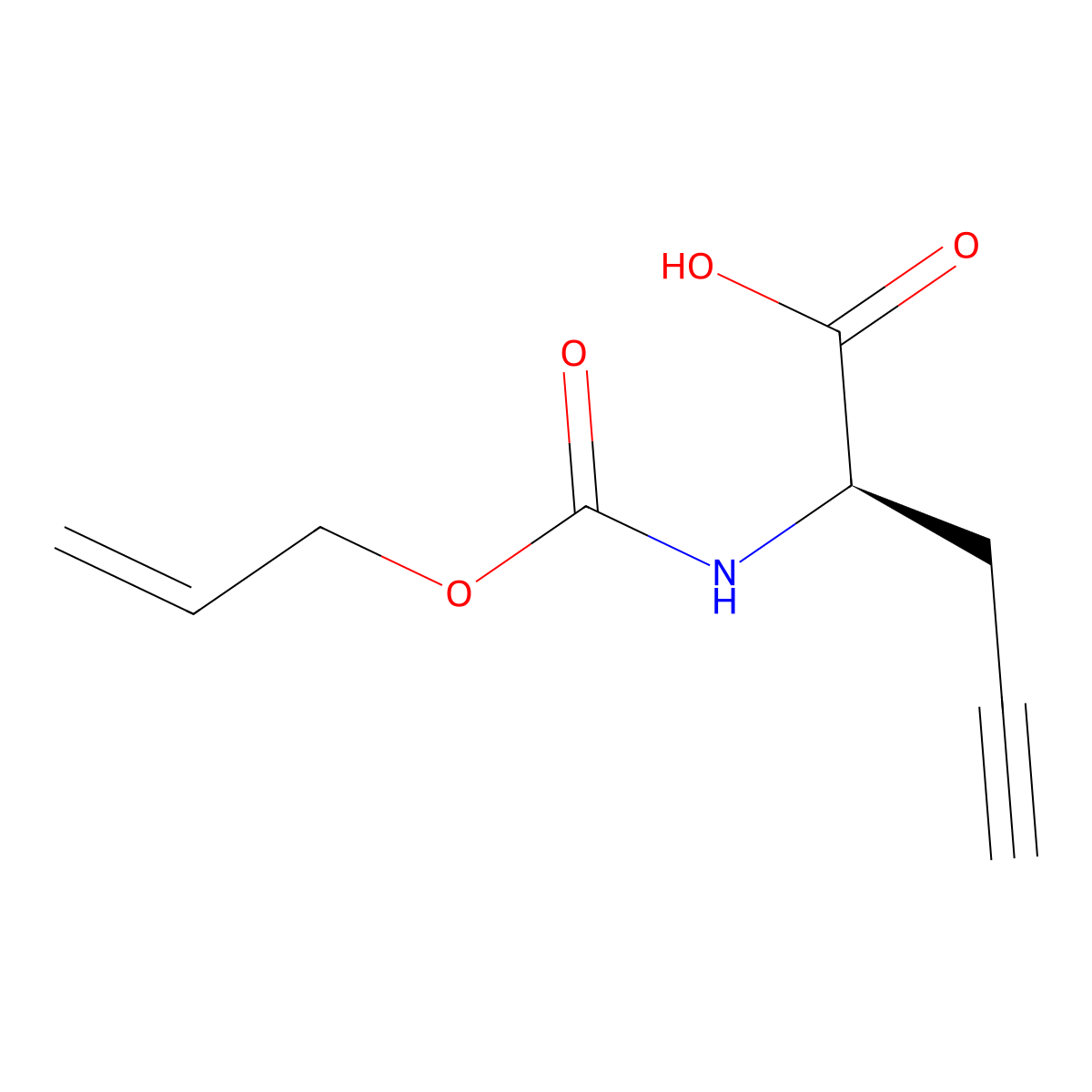 (2R)-2-{[(prop-2-en-1-yloxy)carbonyl]amino}pent-4-ynoic acid molecular structure, CAS 2679941-61-6