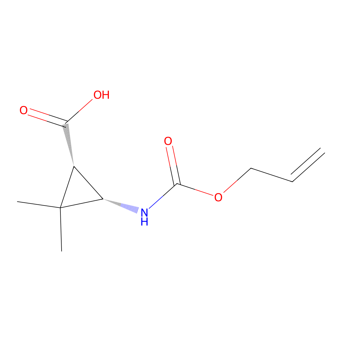 rac-(1R,3R)-2,2-dimethyl-3-{[(prop-2-en-1-yloxy)carbonyl]amino}cyclopropane-1-carboxylic acid molecular structure, CAS 2679941-66-1