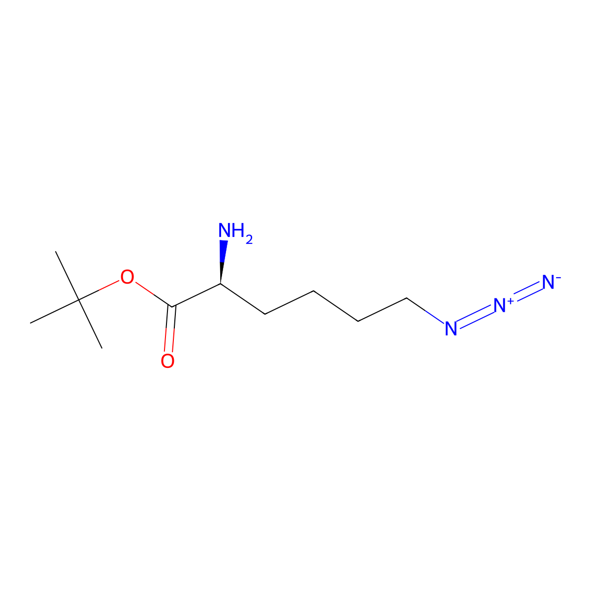 tert-butyl (2S)-2-amino-6-azidohexanoate molecular structure, CAS 2679941-68-3