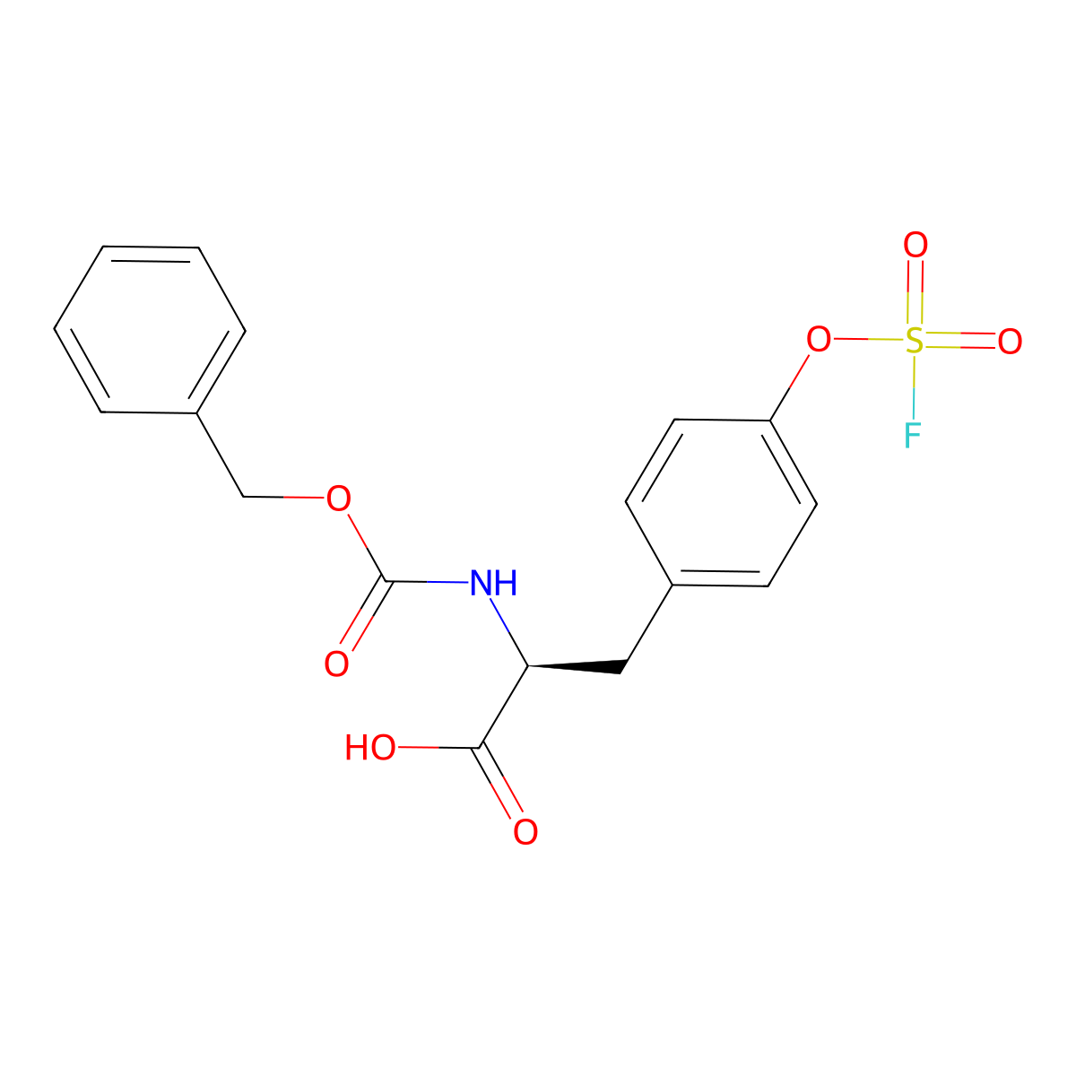 (2S)-2-{[(benzyloxy)carbonyl]amino}-3-{4-[(fluorosulfonyl)oxy]phenyl}propanoic acid molecular structure, CAS 2679941-71-8