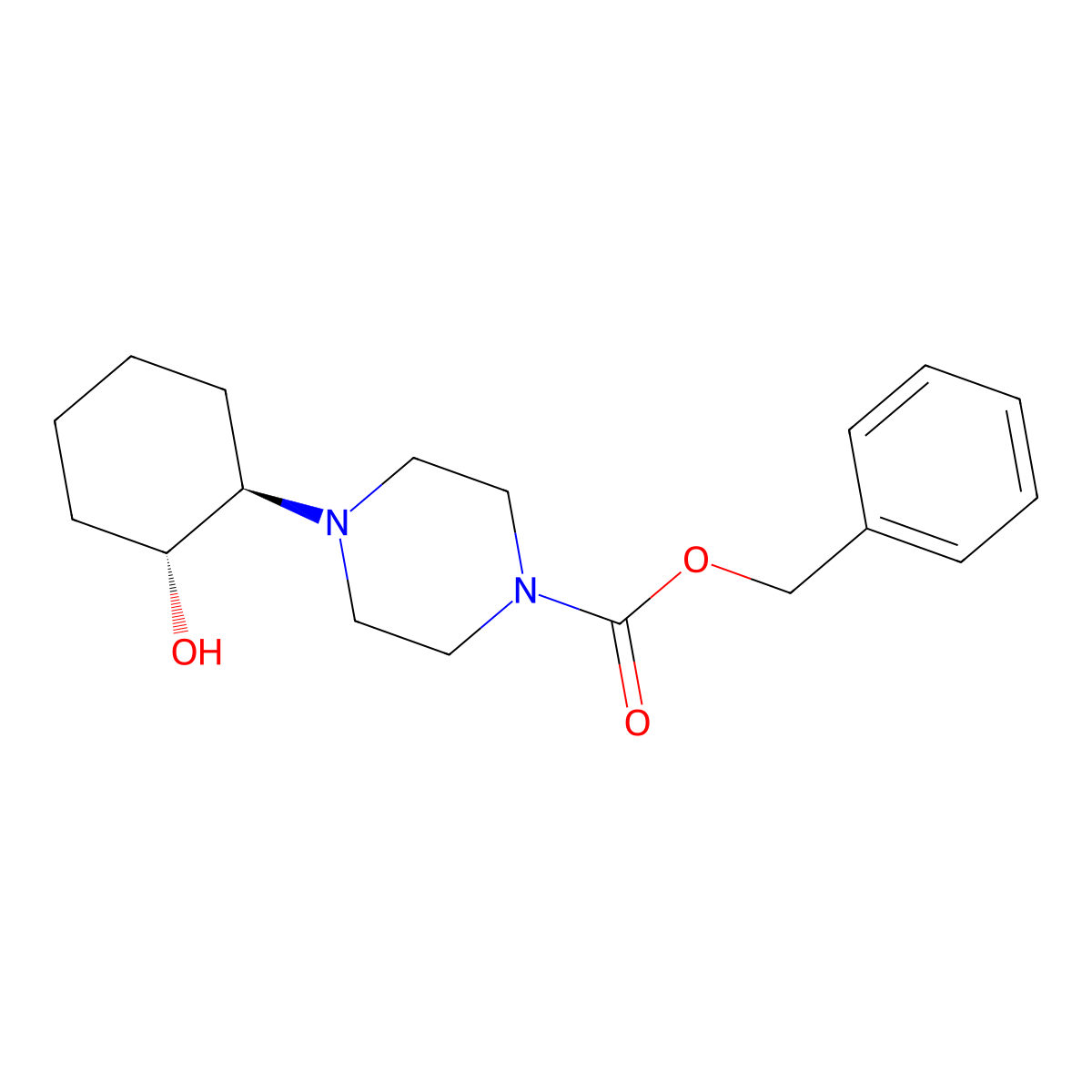 rac-benzyl 4-[(1R,2R)-2-hydroxycyclohexyl]piperazine-1-carboxylate molecular structure, CAS 2679941-75-2