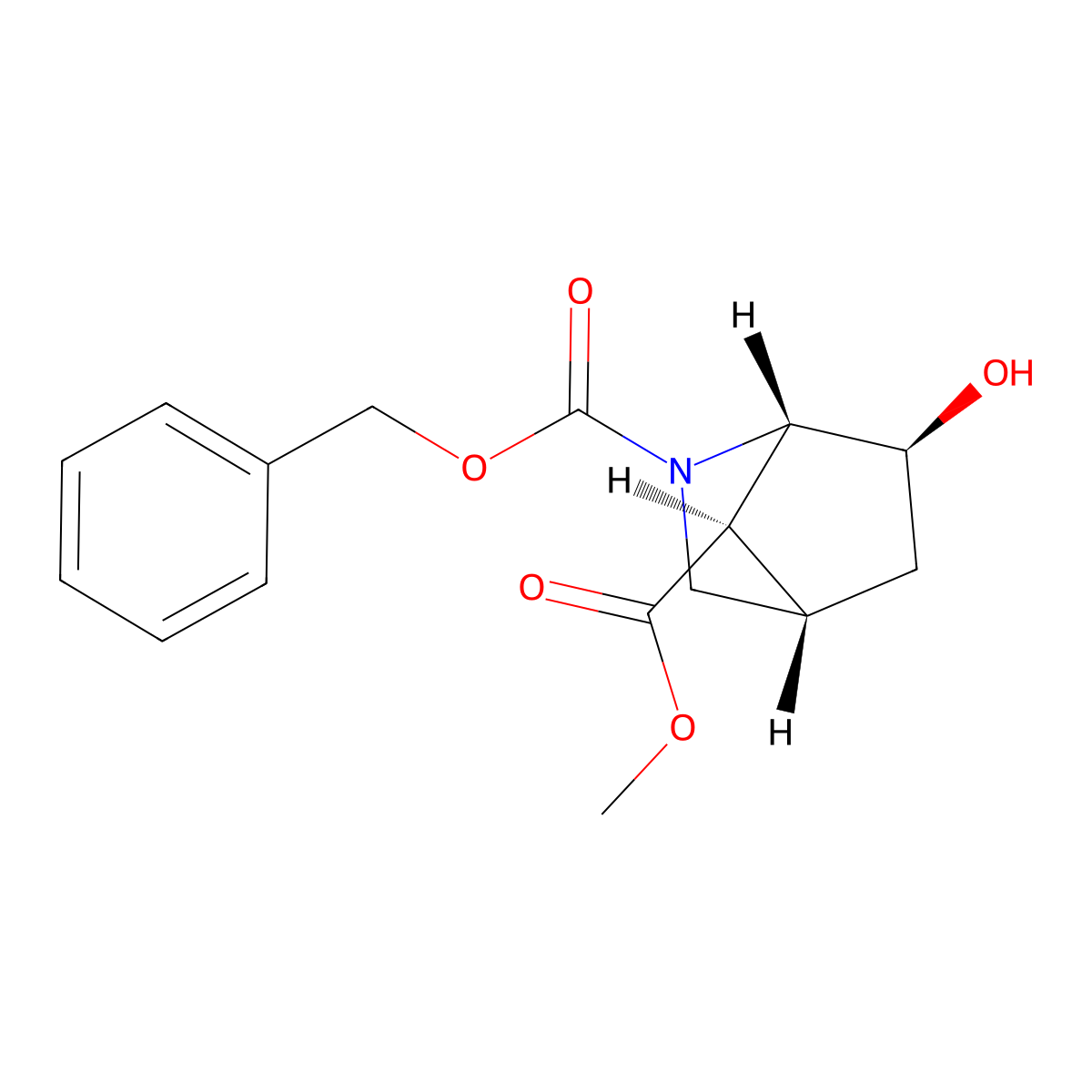 rac-2-benzyl 7-methyl (1R,4R,6R,7S)-6-hydroxy-2-azabicyclo[2.2.1]heptane-2,7-dicarboxylate molecular structure, CAS 2679941-84-3