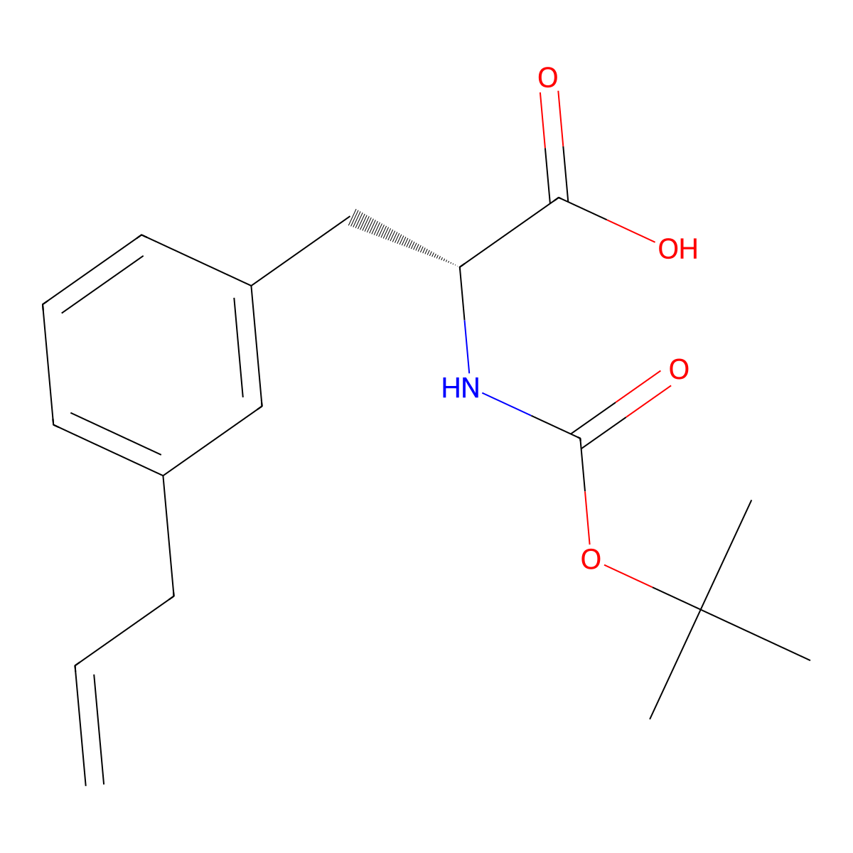 (2R)-2-{[(tert-butoxy)carbonyl]amino}-3-[3-(prop-2-en-1-yl)phenyl]propanoic acid molecular structure, CAS 2679941-86-5