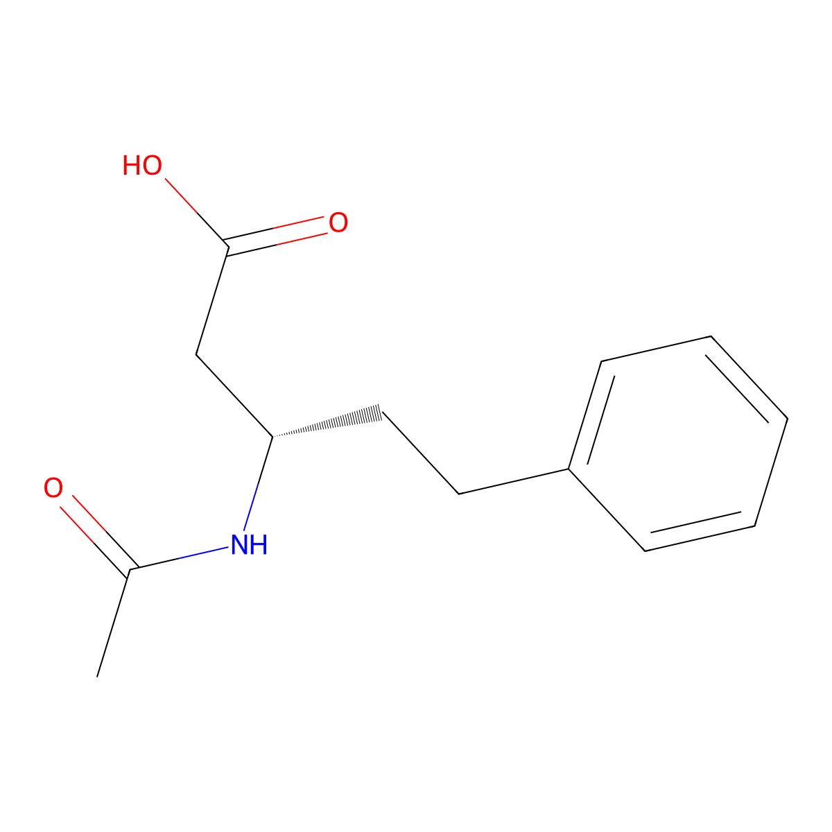 (3S)-3-acetamido-5-phenylpentanoic acid molecular structure, CAS 2679941-90-1
