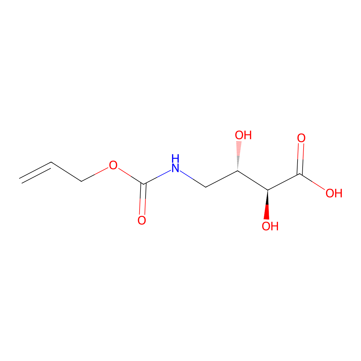 rac-(2R,3R)-2,3-dihydroxy-4-{[(prop-2-en-1-yloxy)carbonyl]amino}butanoic acid molecular structure, CAS 2679941-91-2