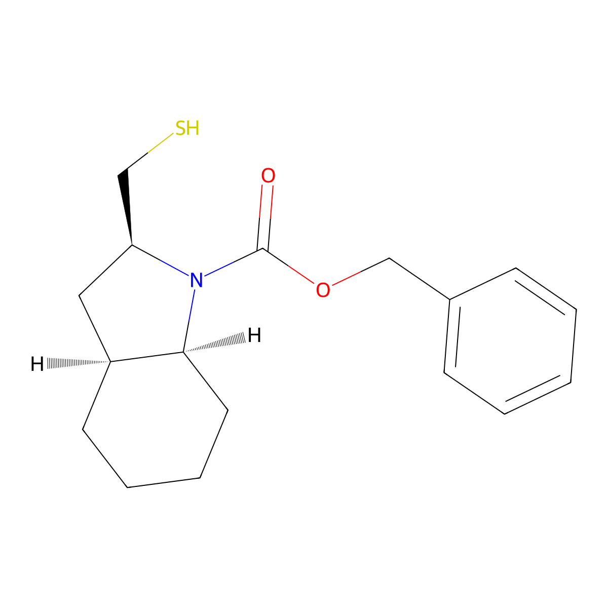 benzyl (2S,3aS,7aS)-2-(sulfanylmethyl)-octahydro-1H-indole-1-carboxylate molecular structure, CAS 2679941-92-3