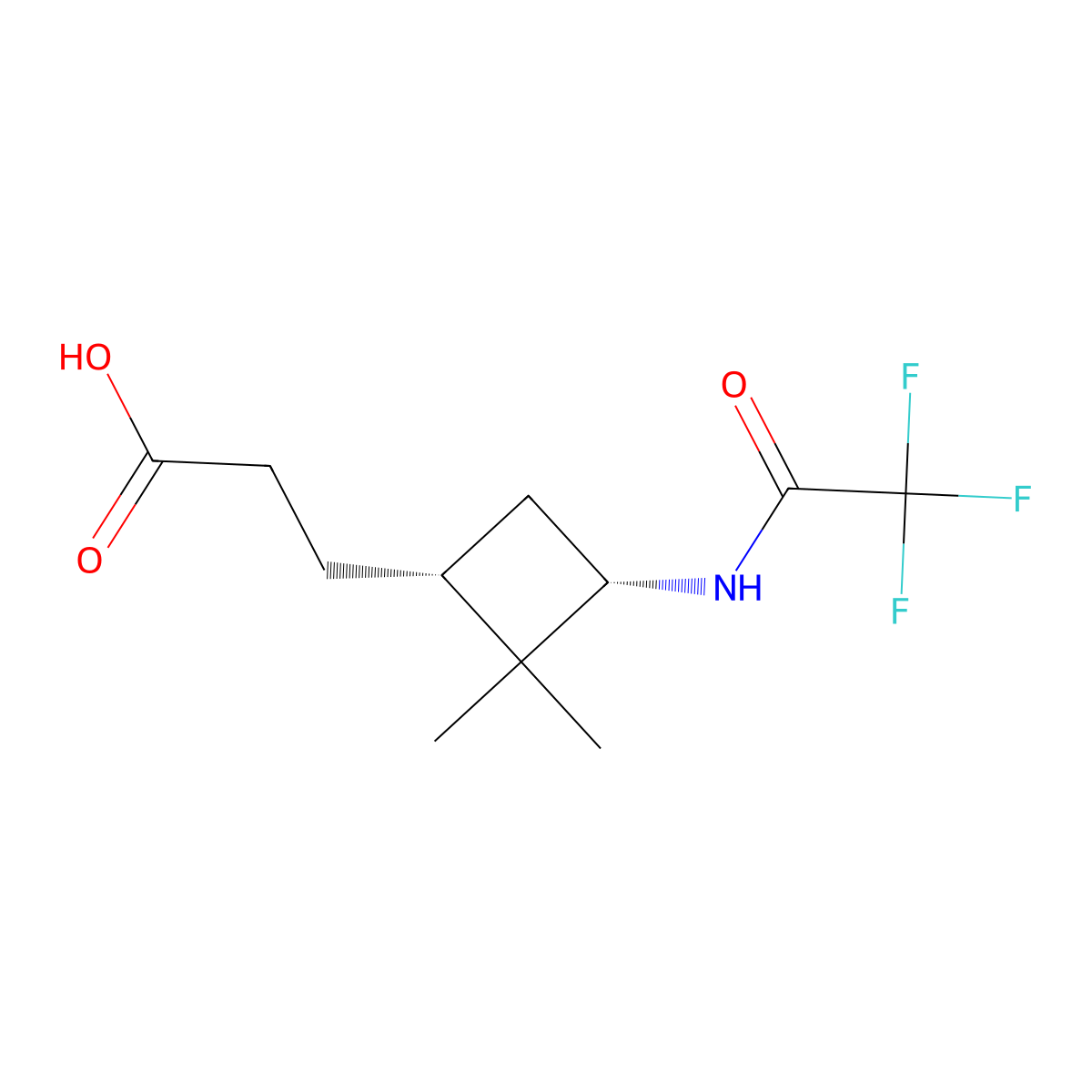 3-[(1R,3S)-2,2-dimethyl-3-(2,2,2-trifluoroacetamido)cyclobutyl]propanoic acid molecular structure, CAS 2679941-93-4