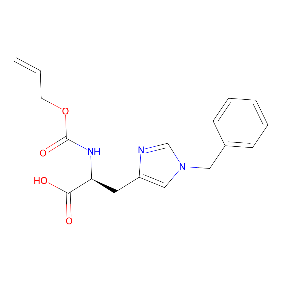 (2S)-3-(1-benzyl-1H-imidazol-4-yl)-2-{[(prop-2-en-1-yloxy)carbonyl]amino}propanoic acid molecular structure, CAS 2679941-97-8