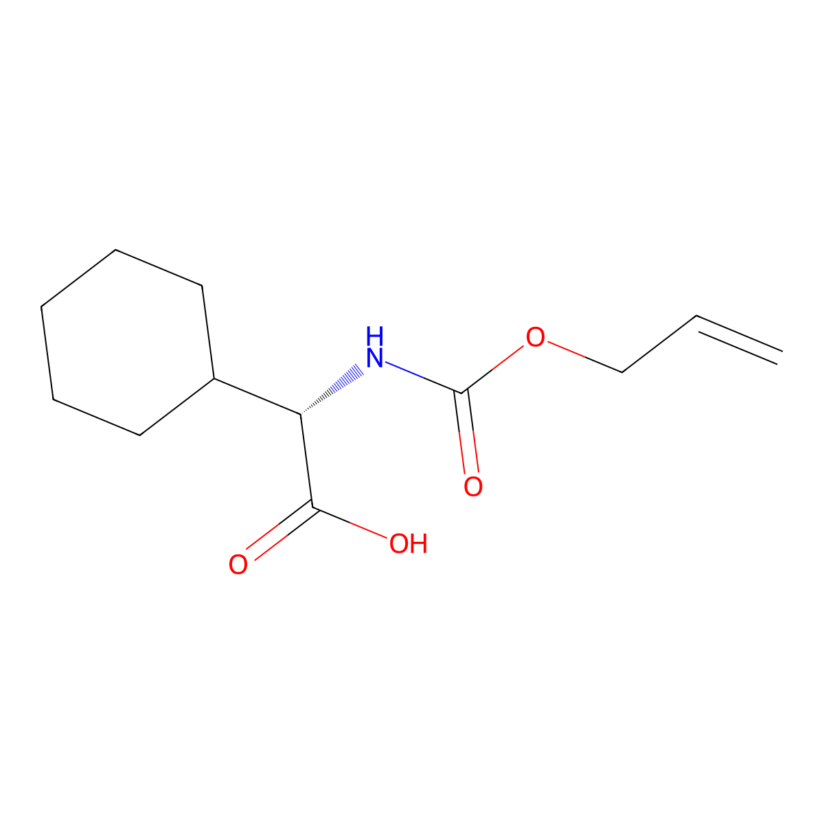(2S)-2-cyclohexyl-2-{[(prop-2-en-1-yloxy)carbonyl]amino}acetic acid molecular structure, CAS 2679942-10-8