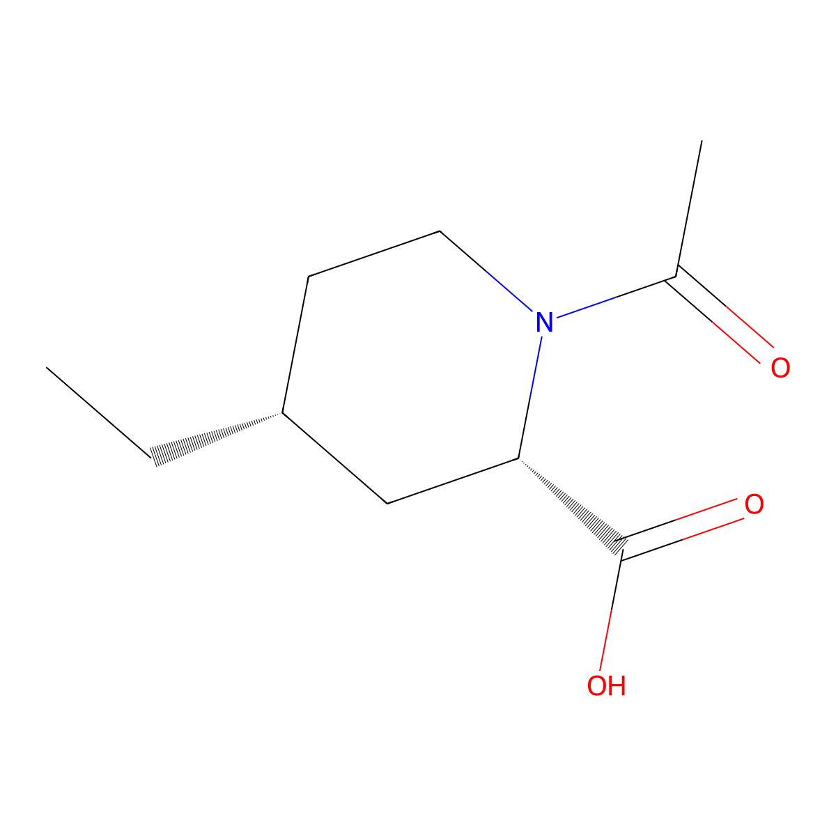 rac-(2R,4S)-1-acetyl-4-ethylpiperidine-2-carboxylic acid molecular structure, CAS 2679942-11-9