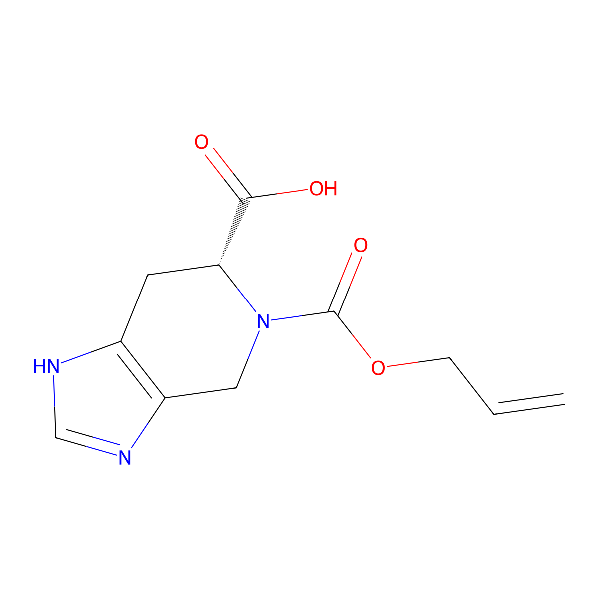 (6R)-5-[(prop-2-en-1-yloxy)carbonyl]-1H,4H,5H,6H,7H-imidazo[4,5-c]pyridine-6-carboxylic acid molecular structure, CAS 2679942-18-6
