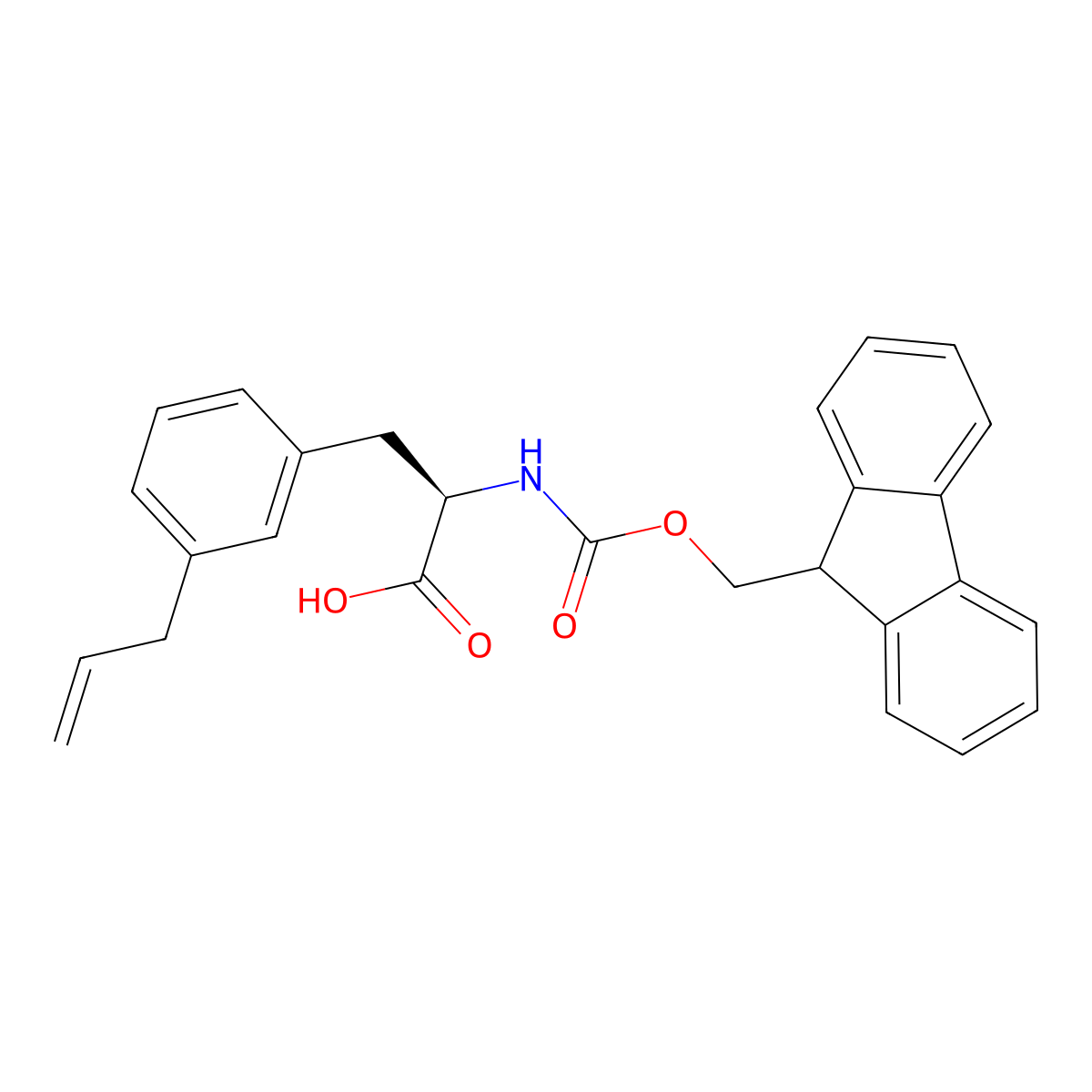 (2R)-2-({[(9H-fluoren-9-yl)methoxy]carbonyl}amino)-3-[3-(prop-2-en-1-yl)phenyl]propanoic acid molecular structure, CAS 2679942-31-3